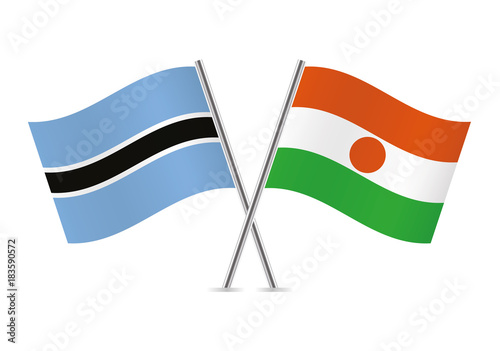 Free Download Botswana and Niger flags.Vector illustration. - GFXLoad