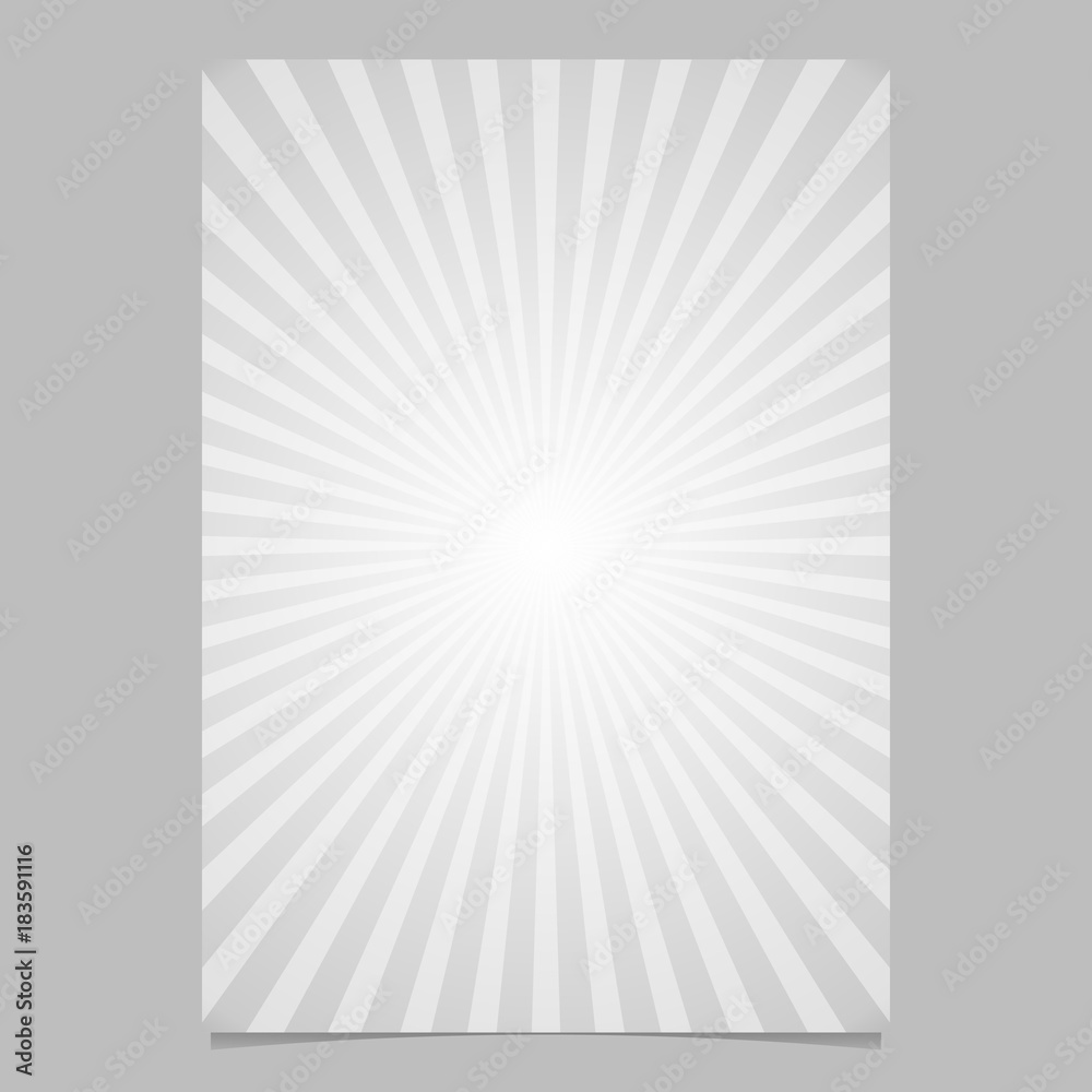 Obraz premium Gradient ray burst page template - vector brochure background graphic design with striped rays