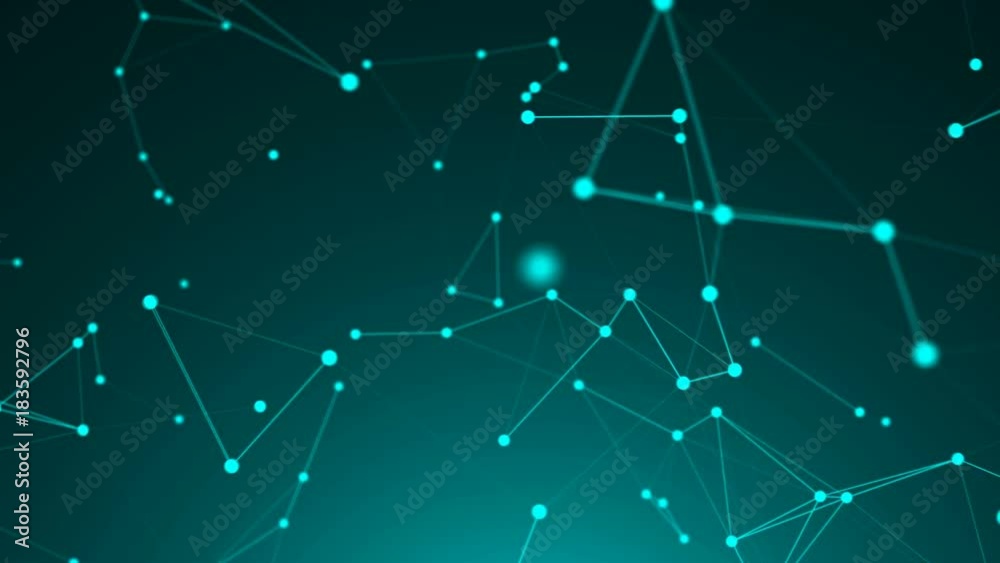 Abstract background, geometry surfaces, lines, digits and points. Abstract grid Seamless loop