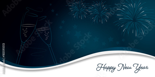 Silvester Sektglas - Blau EN