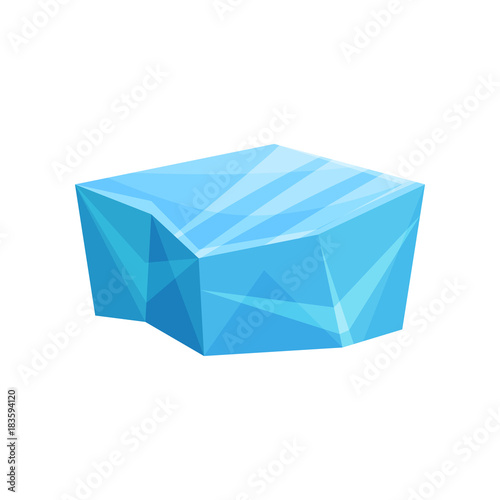 Piece of ice, cold frozen block vector Illustration