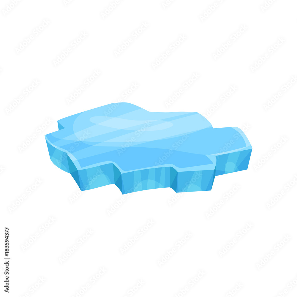 Piece of ice, icy cliff or iceberg vector Illustration