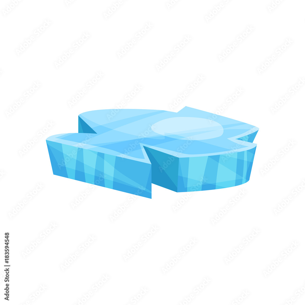 Blue piece of ice, cold frozen block vector Illustration Blue piece of ice, cold frozen block vector Illustration