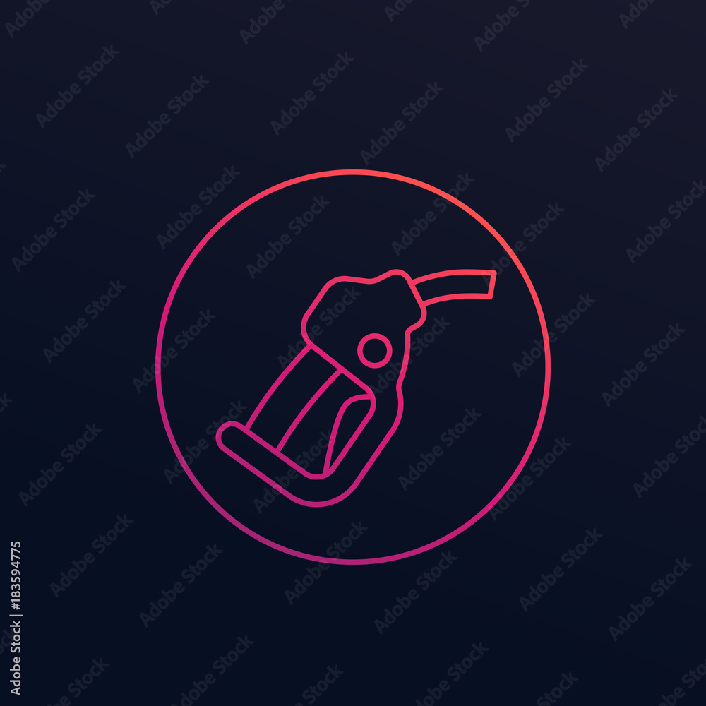 gasoline nozzle, gas station vector line icon gasoline nozzle, gas station vector line icon
