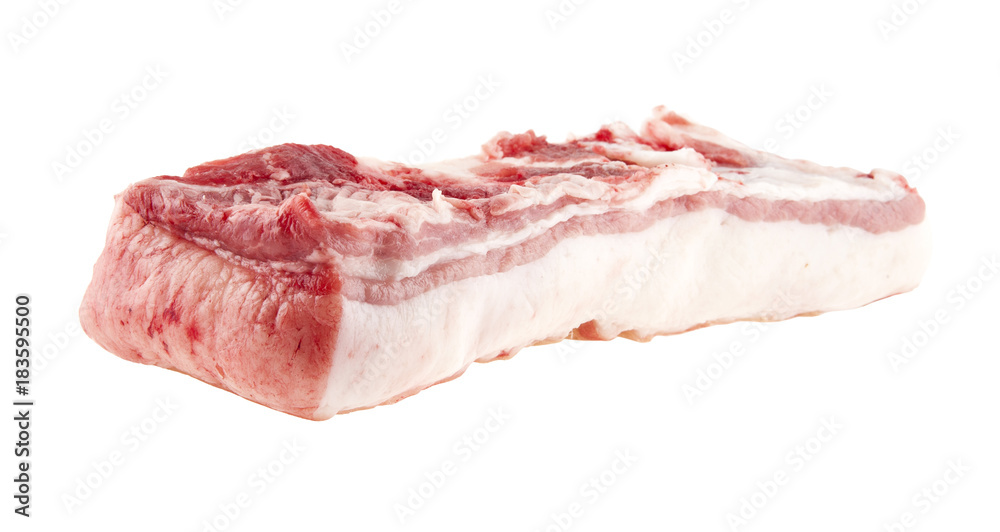 pork lard isolated on white background