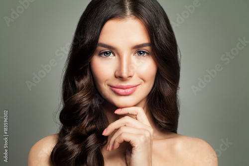 Happy Young Woman Fashion Model Smiling
