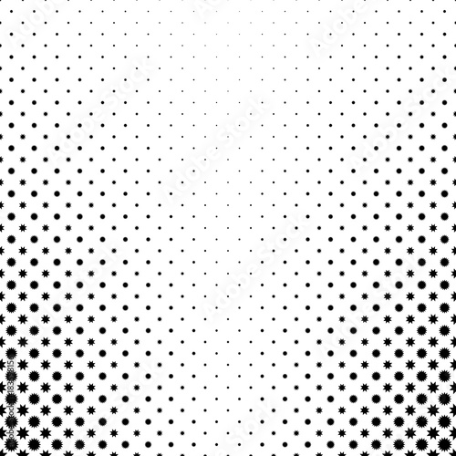 Monochrome star pattern - abstract vector background illustration from polygonal shapes