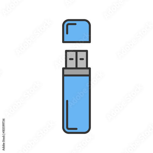 USB flash drive color icon