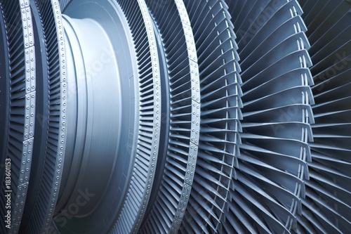 Papier peint Turbine blades jet engine aircraft