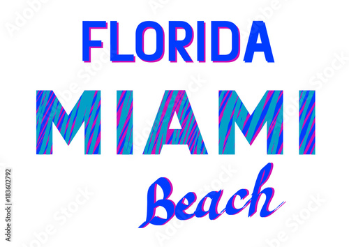 Color logo with letters of Miami Florida on white background