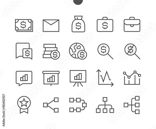 Business UI Pixel Perfect Well-crafted Vector Thin Line Icons 48x48 Ready for 24x24 Grid for Web Graphics and Apps with Editable Stroke. Simple Minimal Pictogram