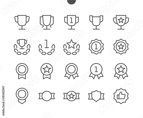 Awards UI Pixel Perfect Well-crafted Vector Thin Line Icons 48x48 Ready for 24x24 Grid for Web Graphics and Apps with Editable Stroke. Simple Minimal Pictogram