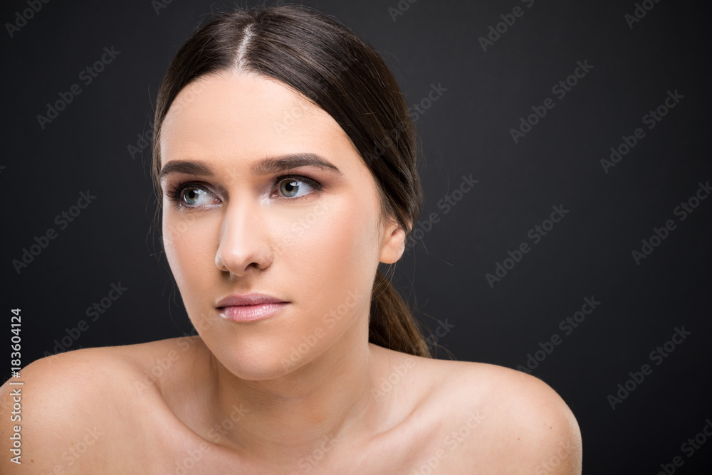 Pretty model girl with perfect fresh clean skin Pretty model girl with perfect fresh clean skin