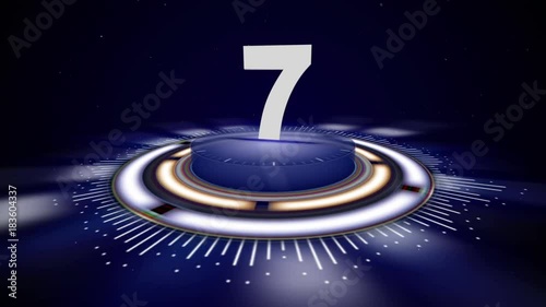 NUMBER 7, Top Ten Numbers Animation with Alpha Channel, Rendering, Background, Loop, 4k
 photo