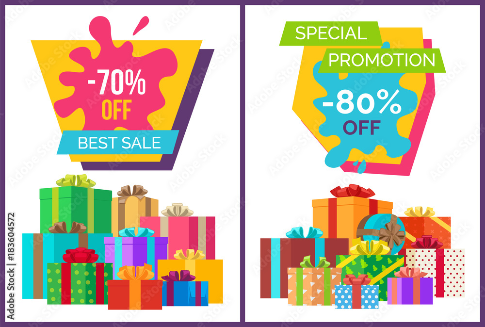 Best Sale Promotional Poster with Present Boxes