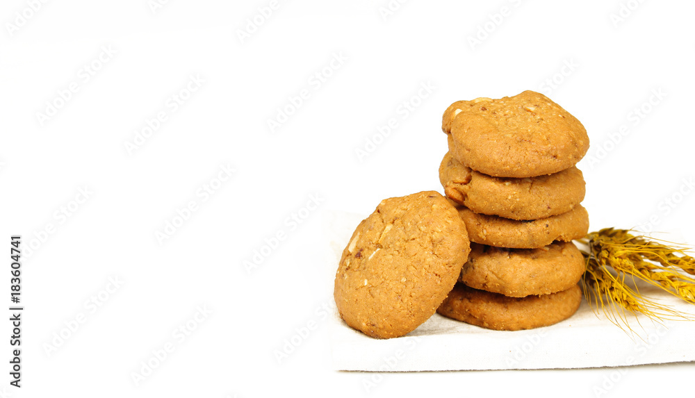Oatmeal raisin cookie isolated on a white background Oatmeal raisin cookie isolated on a white background