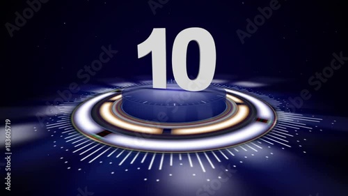 NUMBER 10, Top Ten Numbers Animation with Alpha Channel, Rendering, Background, Loop, 4k
 photo