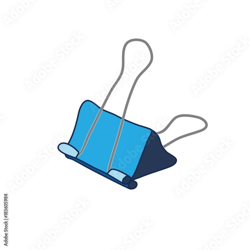 Painted clerical clip. A sketch. Vector Image.