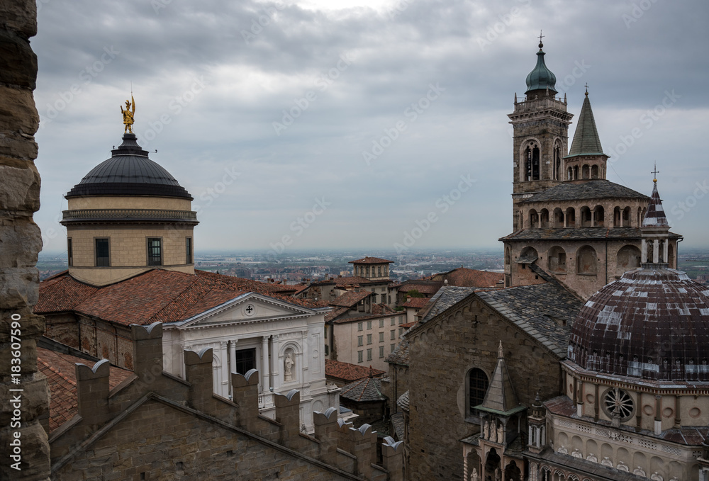 Old Bergamo city view, Italy