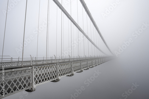 Clifton Suspension Bridge in the fog