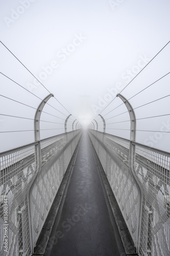 Walkway in the fog - path to nowhere