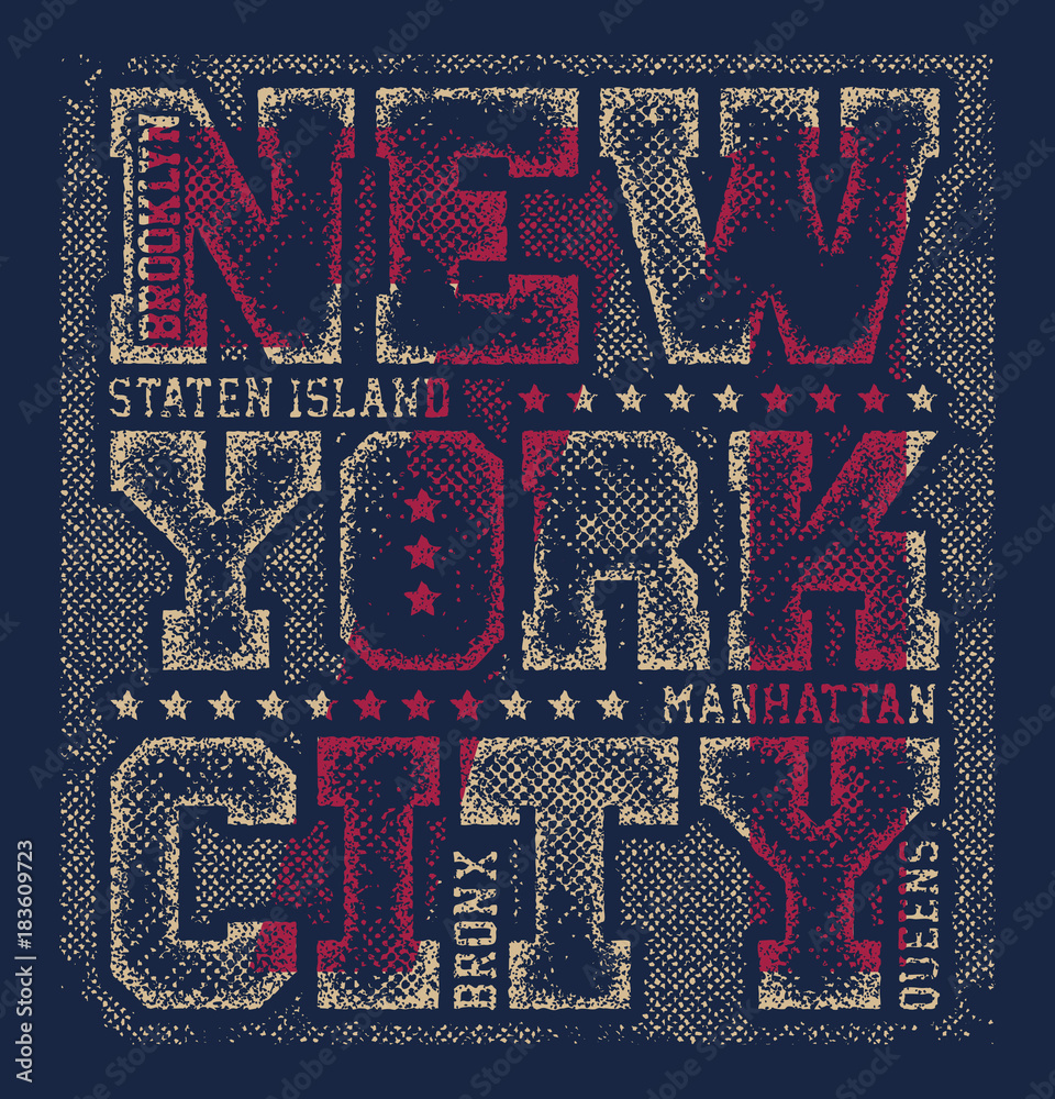 Obraz premium New york tee print with city streets