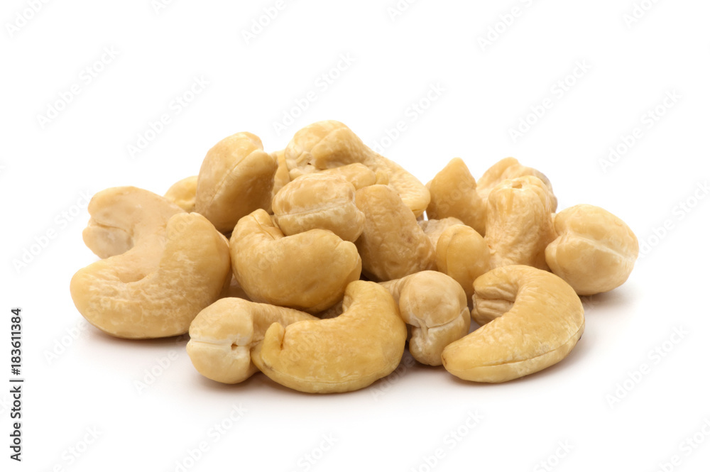 cashew nuts on white background cashew nuts on white background