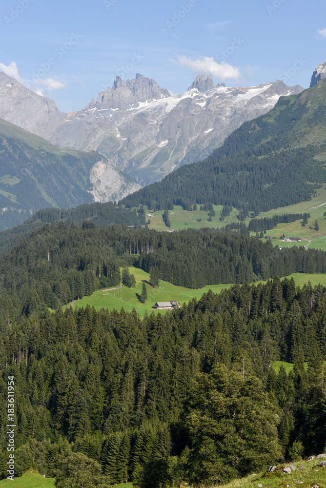 View at the village of Engelberg on Switzerland