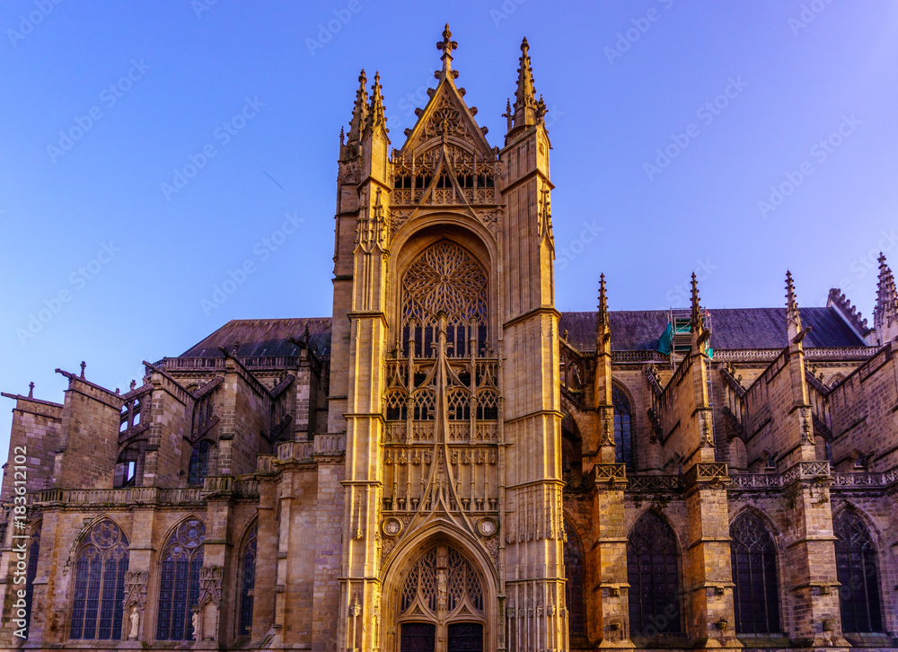 A landmark of famous cathedral in Limoges city in France, Europe
