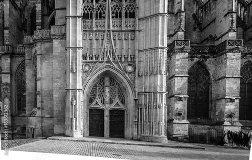 A landmark of famous cathedral in Limoges city in France, Europe. Limoges Cathedral is a Roman Catholic church in the Gothic architectural style. It is a national monument and the seat of the Bishop.