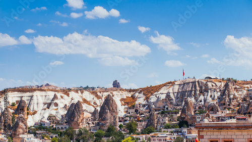 famous Goreme village in Cappadocia at day time in Turkey