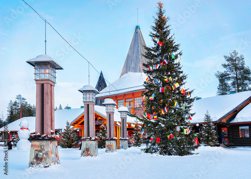 Arctic Circle lanterns at Santa Office in Santa Village Lapland photo