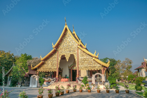 traditional buddhist temple with gemstones decorations in thailand. © Sergio de Flore