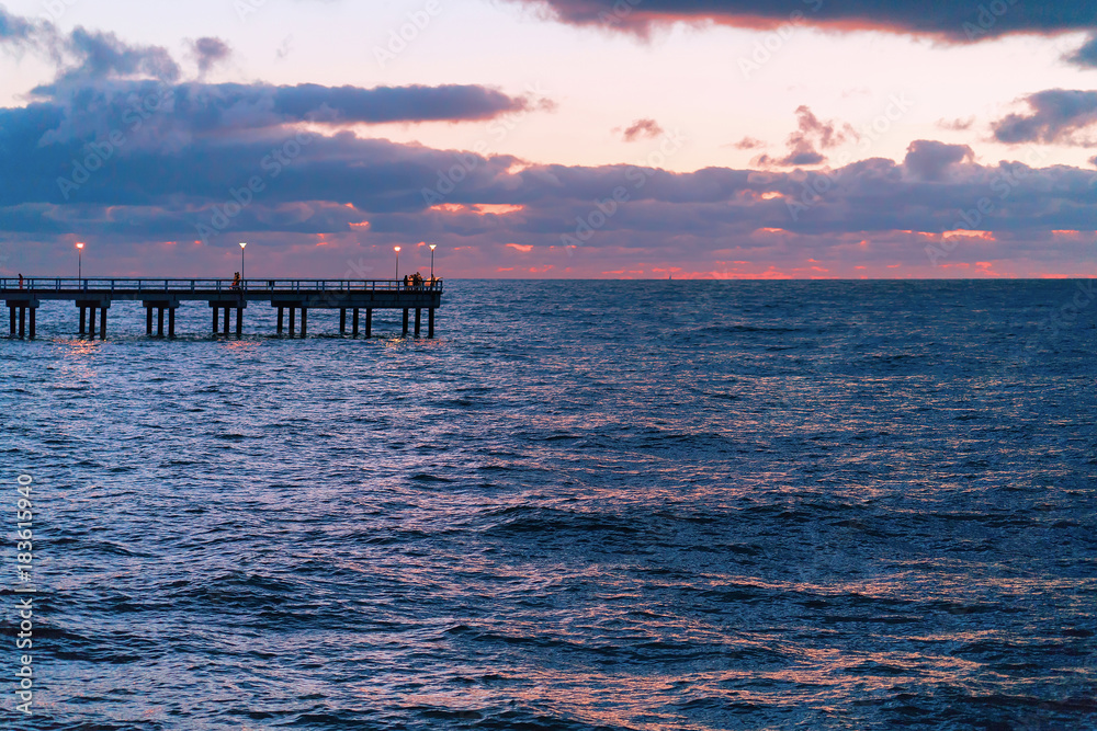 Sunset at Baltic Sea of Palanga resort