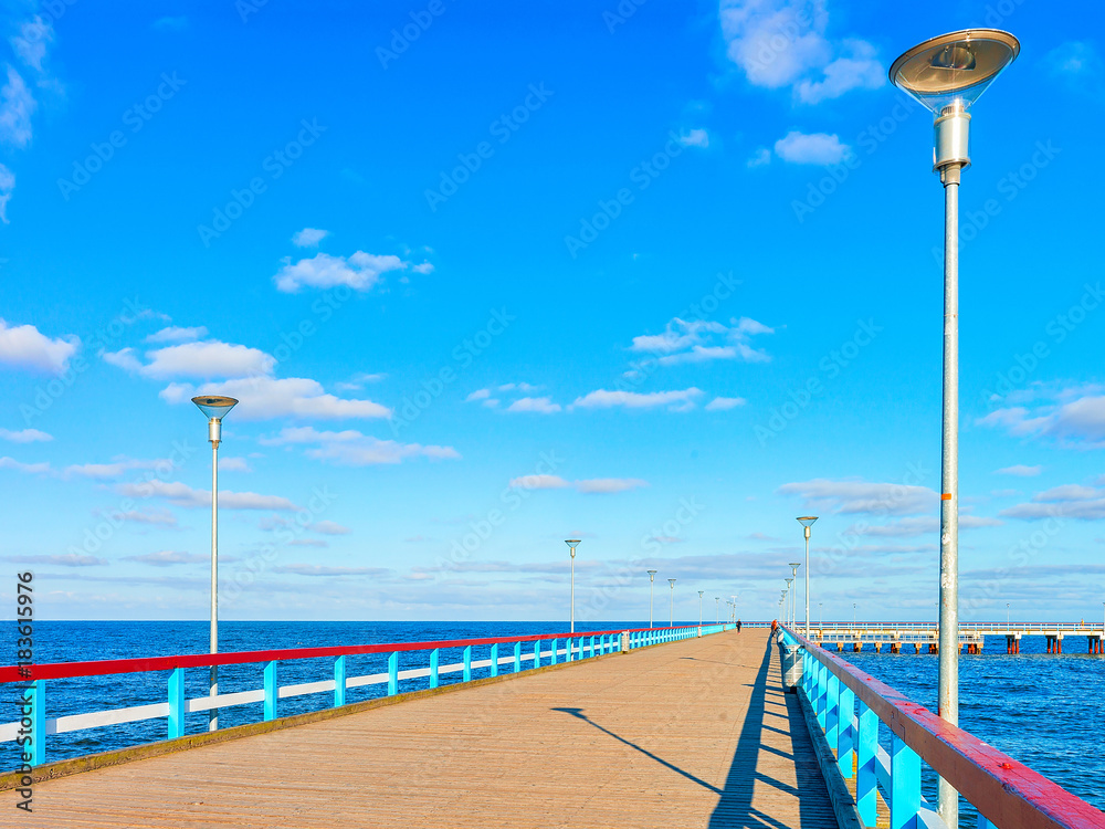 Sea Bridge over Baltic Sea in Palanga resort