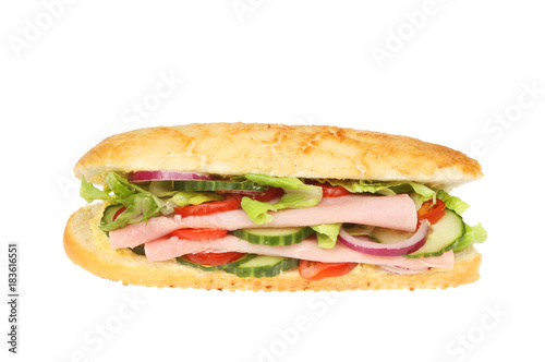 Ham salad roll isolated
