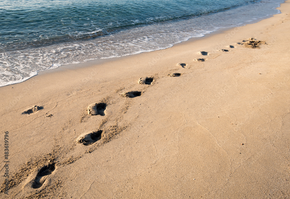 Footsteps on a sandy beach Footsteps on a sandy beach