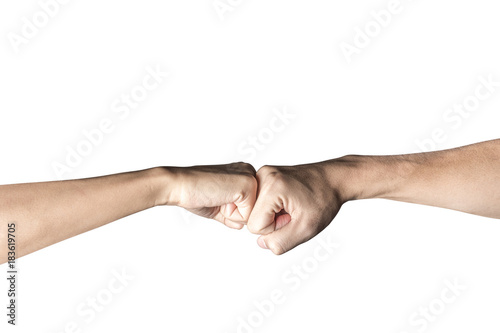 Hand open and ready to help or receive. Gesture isolated on white background with clipping path.