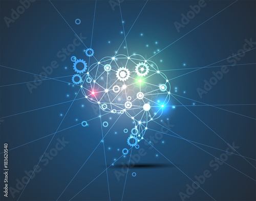 Artificial intelligence. Technology web background. Virtual concept