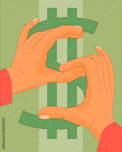 vector  dollar symbol with hands