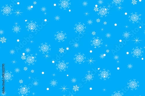 Christmas light blue background with gentle snowflakes