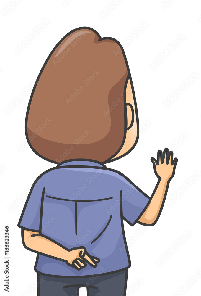 Man Cross Fingers Illustration Man Cross Fingers Illustration