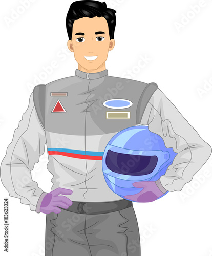 Man Car Racer Illustration