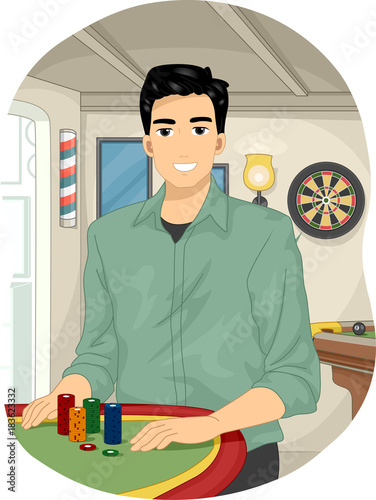 Man Cave Poker Illustration