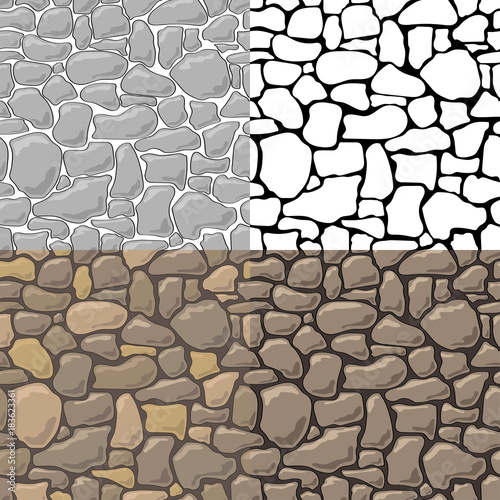 Set of stone wall seamless texture