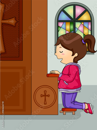 Kid Girl Church Confession