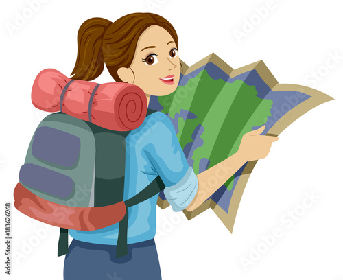Teen Girl Map Guide Travel