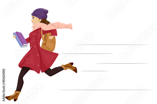 Teen Girl Run Late School