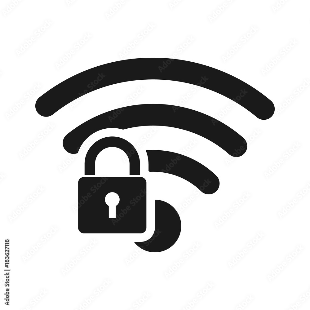 Security wifi icon vector. Security wifi icon vector.