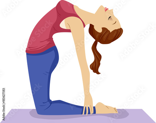Teen Girl Yoga Camel Pose I...